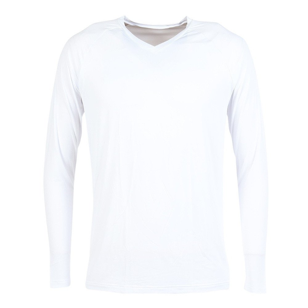 新品未使用 希少 ホワイトカラー Vネック SKINS 長袖シャツ MENS