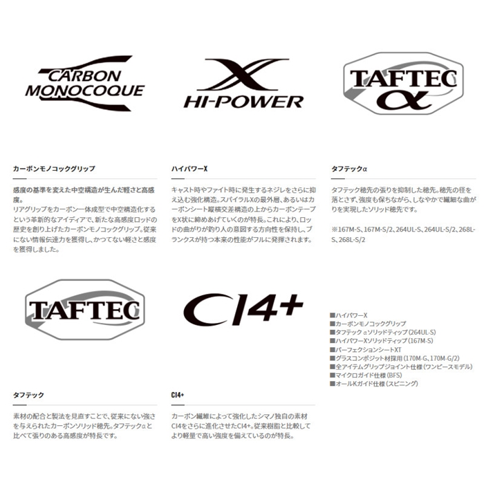 シマノ ゾディアス 166MH 22年追加モデル バスロッド【大型商品