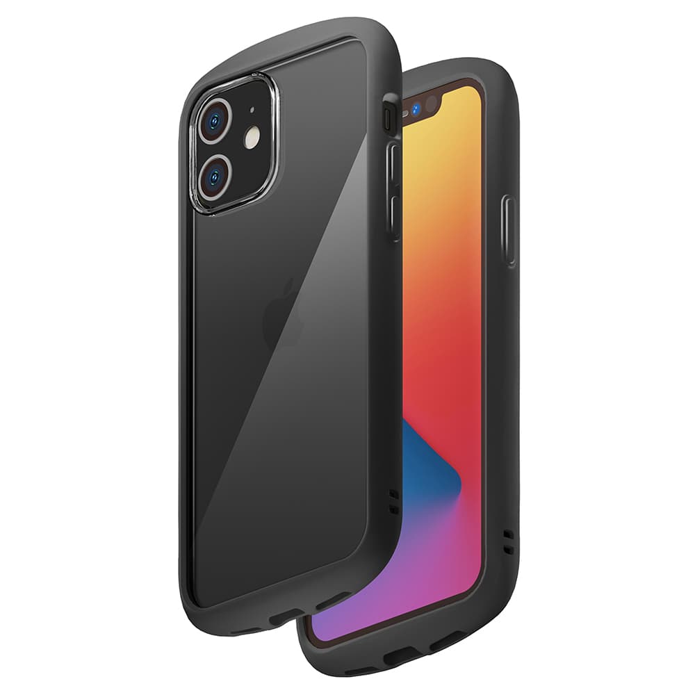 iPhone 12 /12 Pro用 ガラスタフケース ラウンドタイプ ブラック｜株式