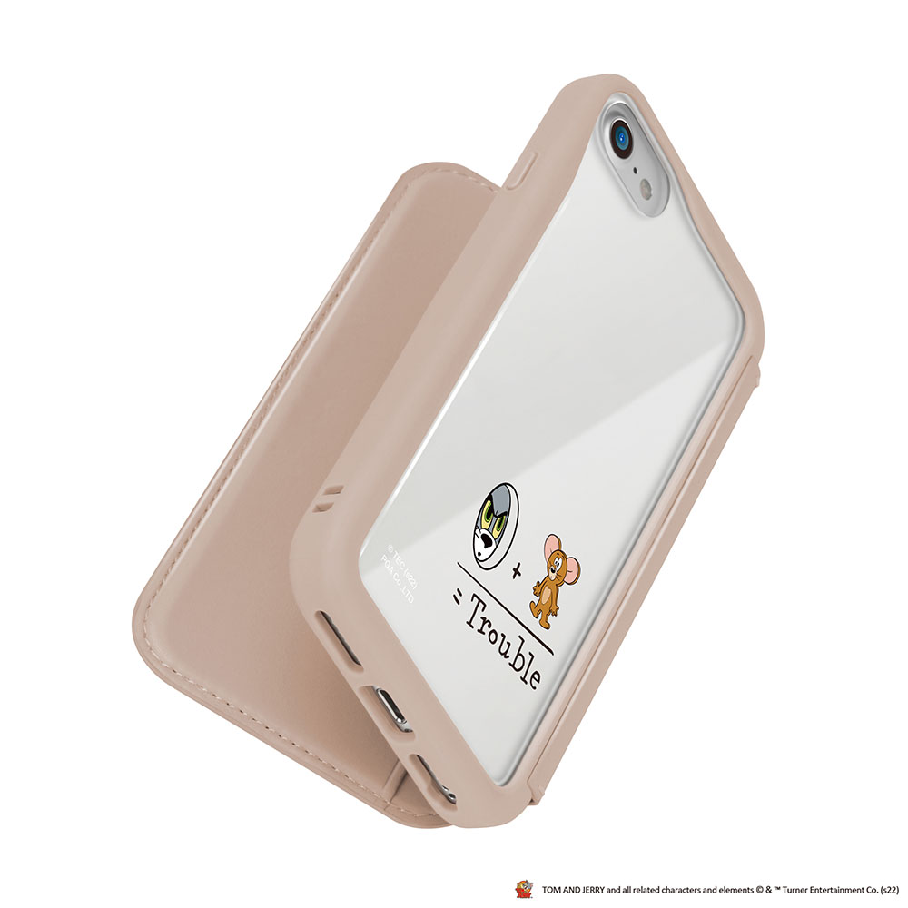 iPhone SE 第3世代 ガラスフリップケース [トムとジェリー/モカ]｜株式