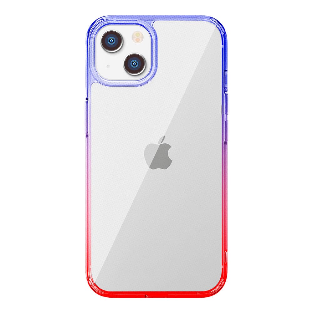 iPhone 15用 グラデーションハイブリッドケース [パープル×レッド