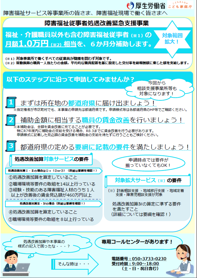 福井県障がい福祉分野における賃上げ支援事業補助金について（令和8年