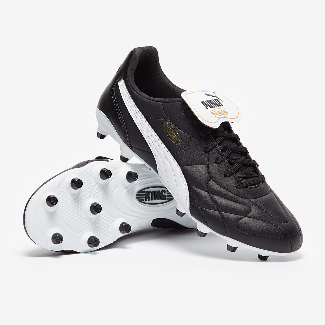 Puma King Top FG/AG - Puma Black/Puma White/Puma Gold - Mens Cleats