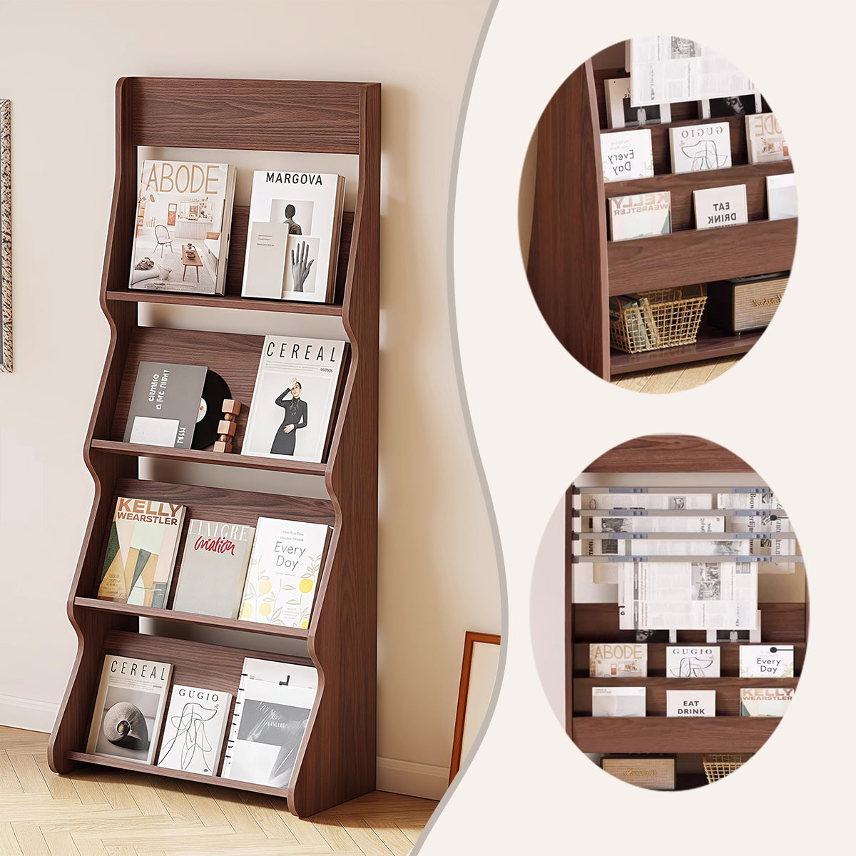 マガジンラック,収納ラック,雑誌ラック,図書館,店舗用,木製,オープン