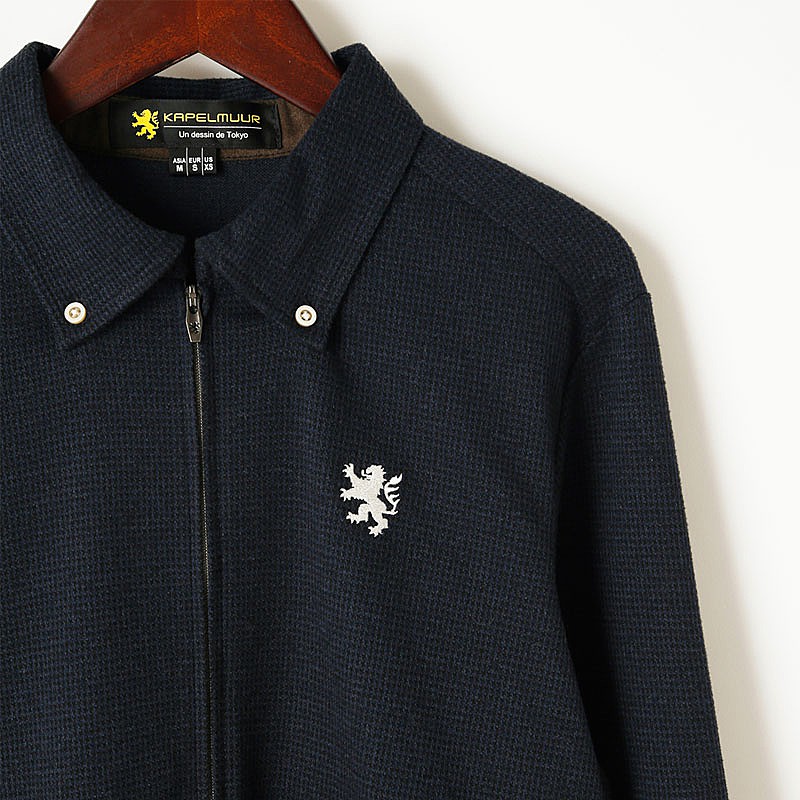 KAPELMUUR（カペルミュール）長袖シャツジャージ 千鳥格子 ネイビー