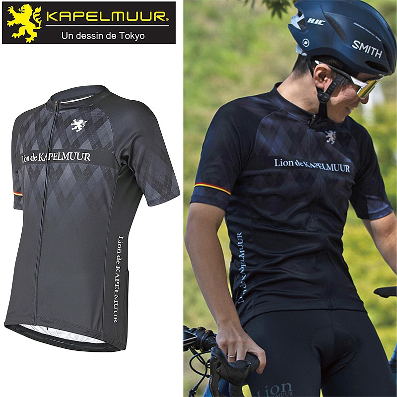 KAPELMUUR（カペルミュール）半袖ジャージ アーガイル ブラック【LION