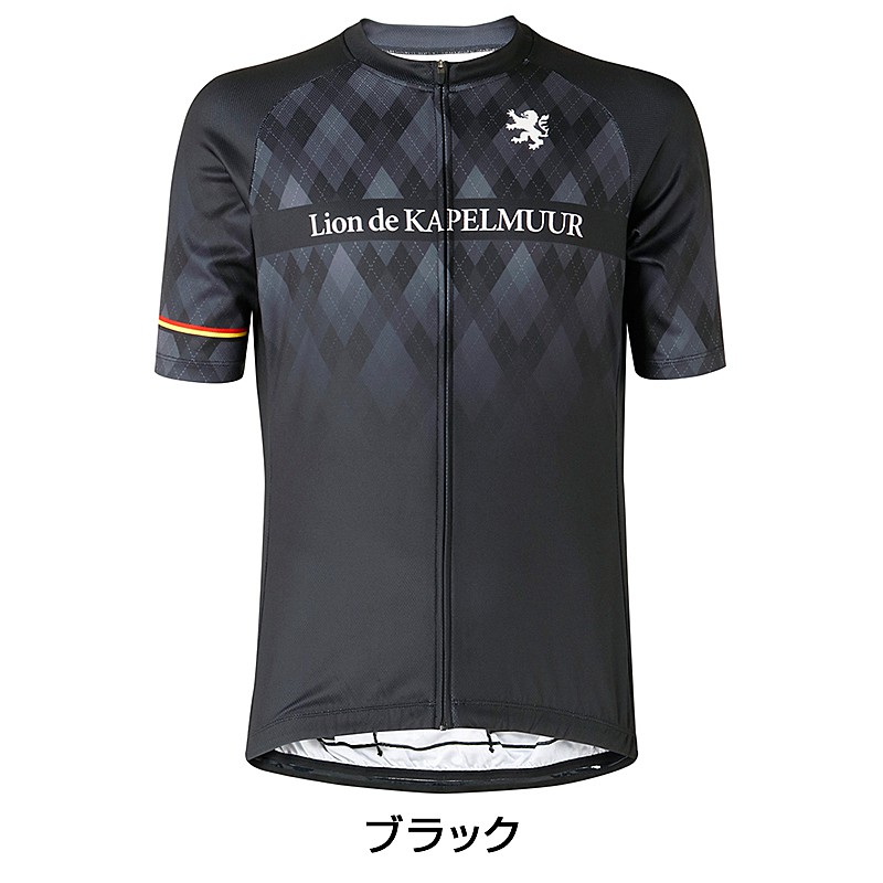 KAPELMUUR（カペルミュール）半袖ジャージ アーガイル ブラック【LION