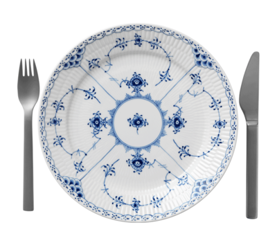 ブルーフルーテッド ハーフレース プレート 25cm|ロイヤル