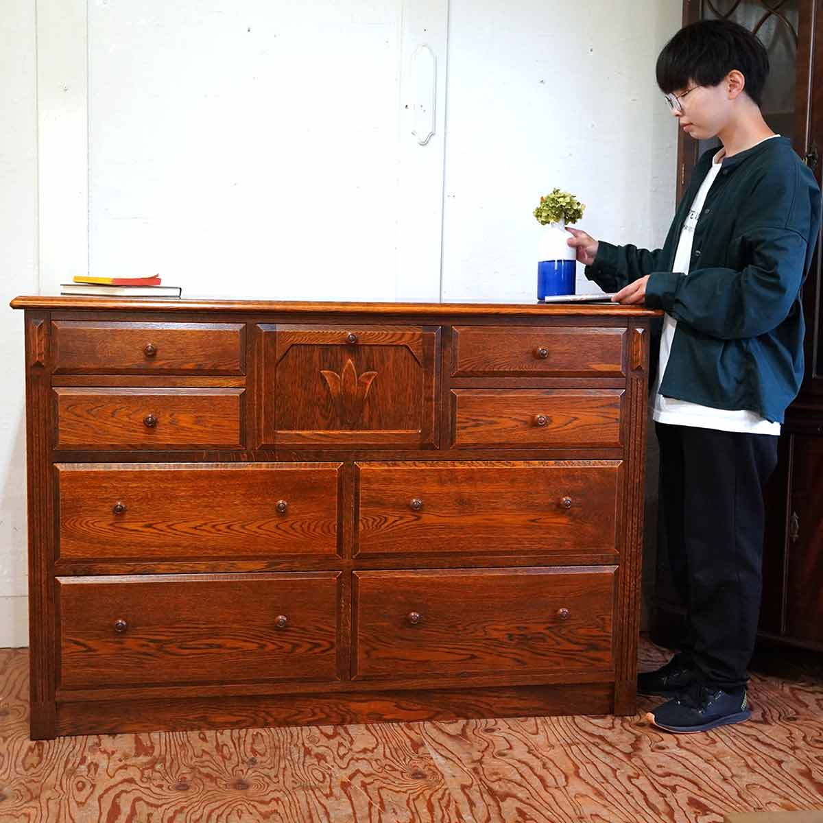 三越 ブルージュ チェスト カントリーハウス キャビネット 箪笥 ナラ材