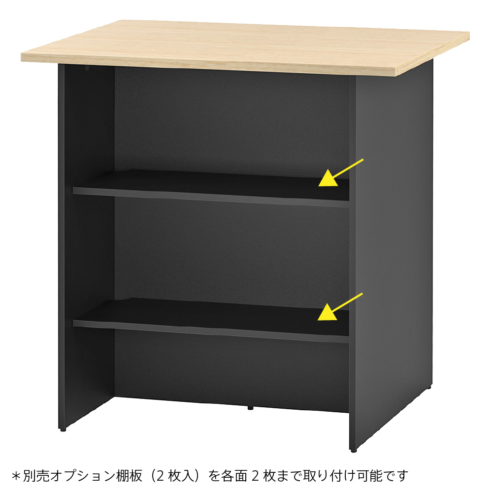 完売】マルチユースカウンター W1000×D800 ナチュラル×ブラック 2ヶ口