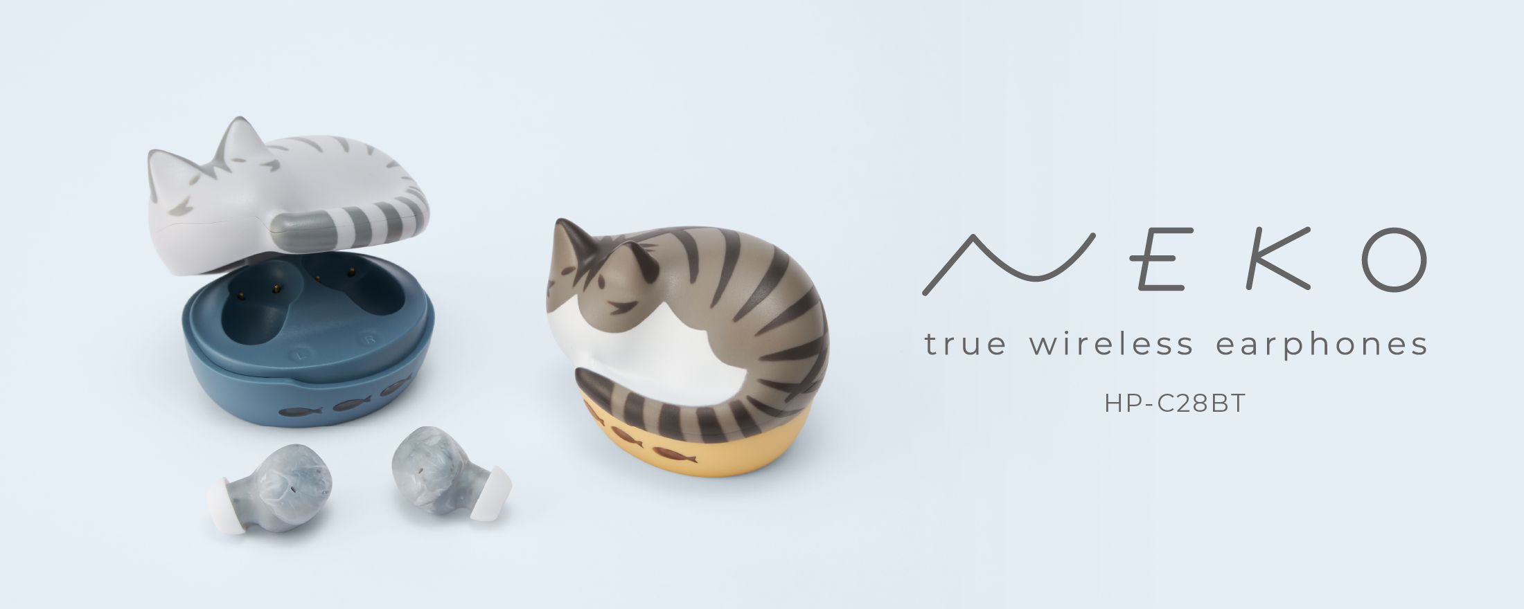 猫のかたちの完全ワイヤレスイヤホン「NEKO true wireless earphones
