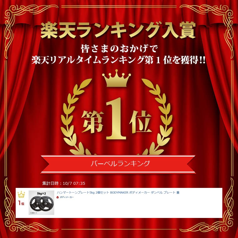 楽天市場】ハンマートーンプレート5kg 2個セット BODYMAKER ボディ
