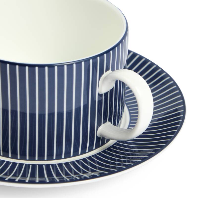 ジオ ブルー ティーカップ＆ソーサー ピンストライプ ブルー|WEDGWOOD
