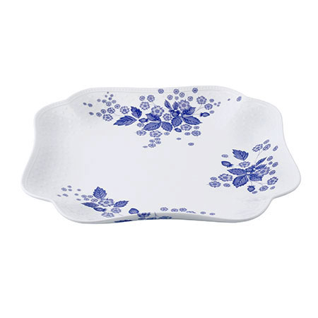 ストロベリー ブルーム インディゴ スクエアプレート 27cm|WEDGWOOD