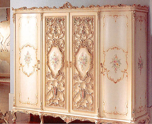 壁掛けミラー SILIK イタリア ロココ 姫系 白家具 シリック 鏡