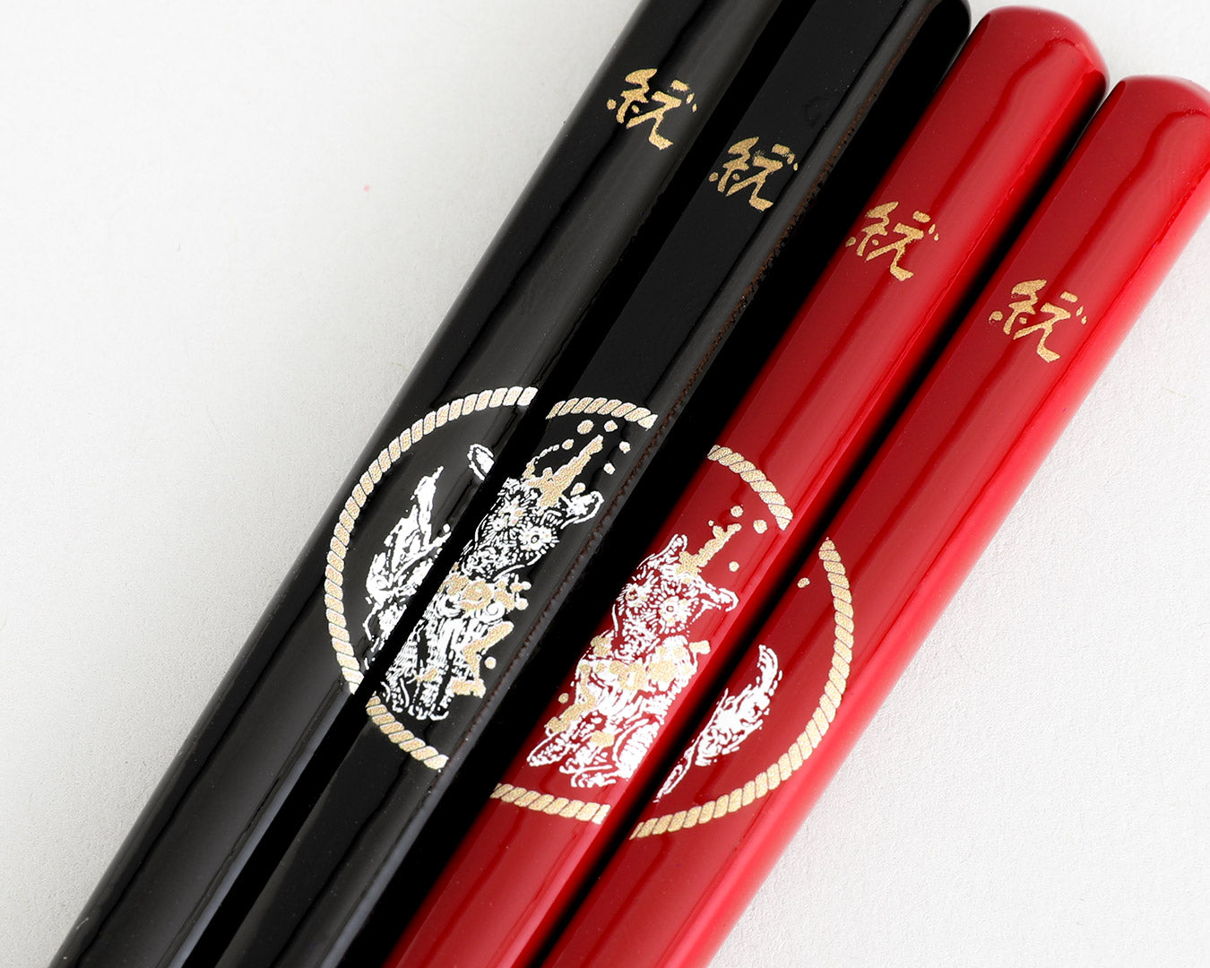 現代アーティスト小松美羽 × ひらの屋 縁結び箸二膳セット 《山犬様