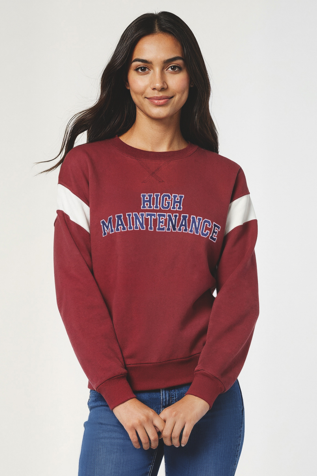 High Maintenance Varsity Charlie Sweatshirt | Cabernet – Wildfox