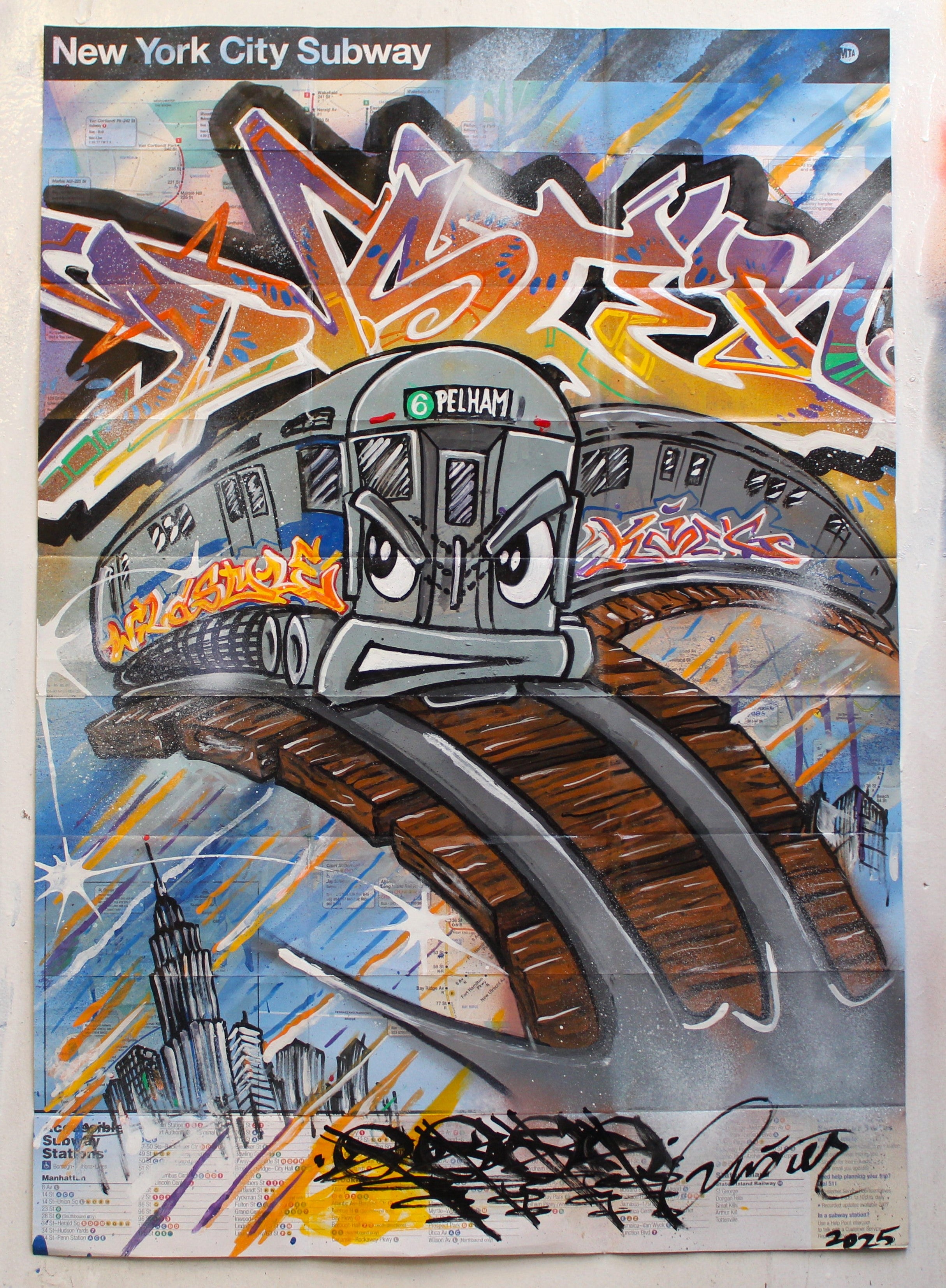 MTA NYC Subway Map - 076 - Artwork by Graffiti Legend Duster UA