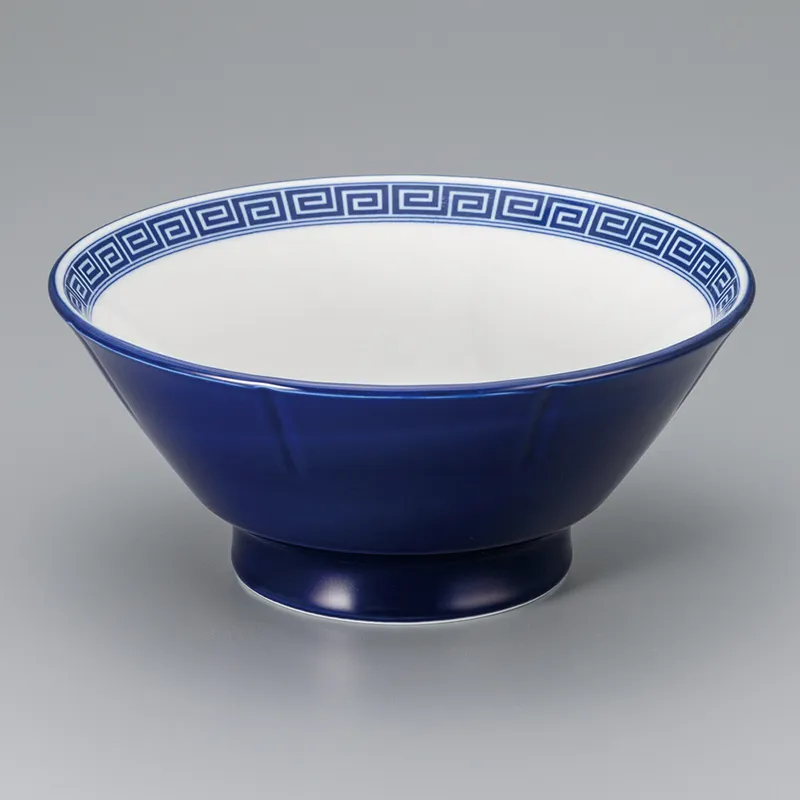 ルリ雷紋7.0丼(ラーメン切立丼：大サイズ)|食器通販の陶磁庵