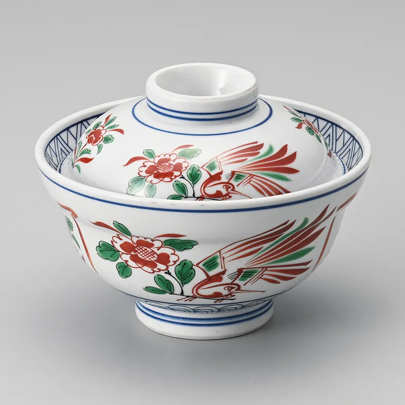赤絵花鳥蓋丼(蓋付き丼)|食器通販の陶磁庵