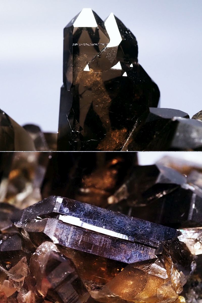 スモーキークォーツ(煙水晶)クラスター スイスアルプス水晶 381g (34-58)