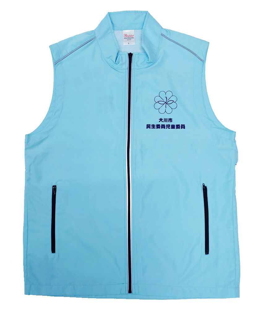 ナイロンベスト（はっ水加工・高透湿）[TMS-068RSV]│名入れロゴ刺繍