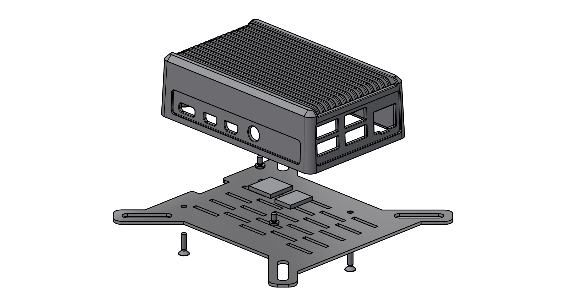 Raspberry Pi ヒートシンクケース 壁付フランジタイプ RPHシリーズ