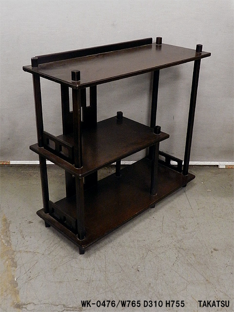 焦げ茶色木製和風飾り棚 – 高津装飾美術株式会社