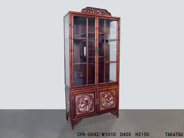 紫檀竹節彫中華風飾り棚 – 高津装飾美術株式会社