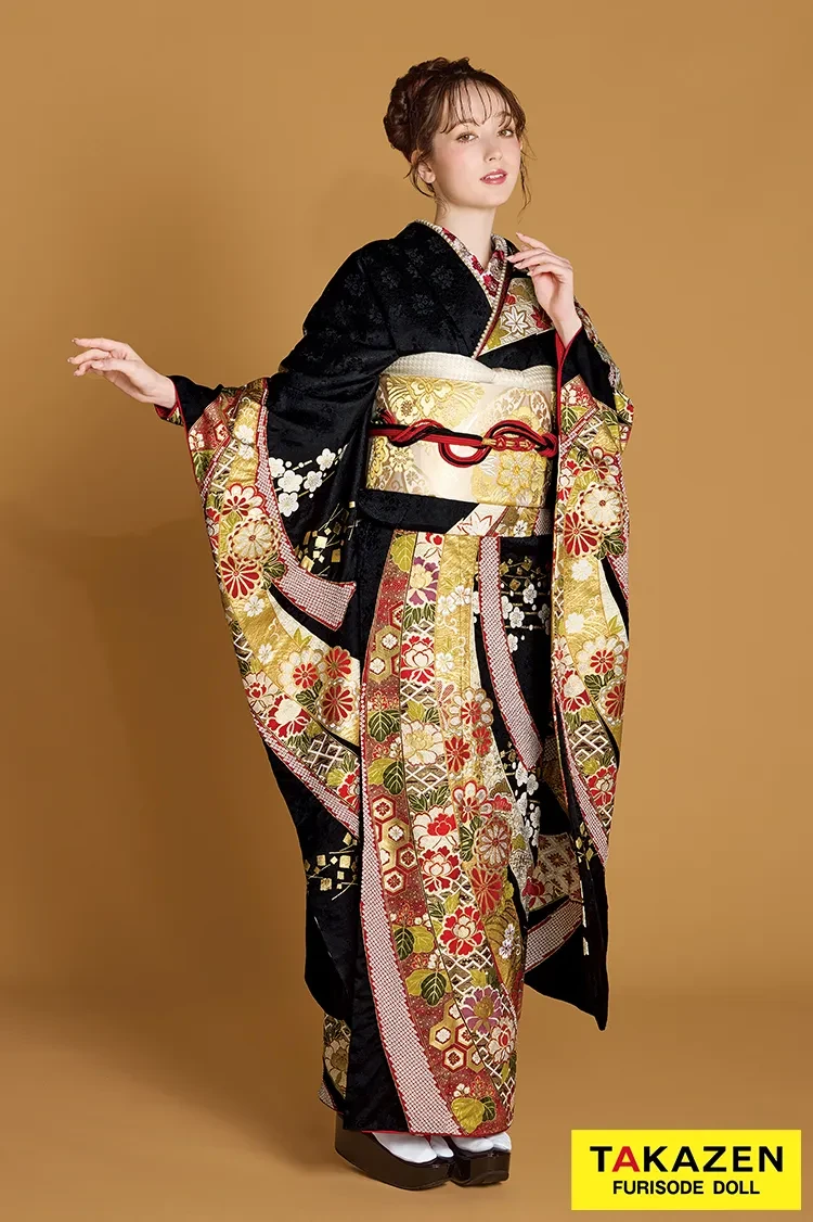 プレミアム古典 滝泰/最高級金彩刺繡絞り友禅 黒 熨斗柄 十日町市長賞