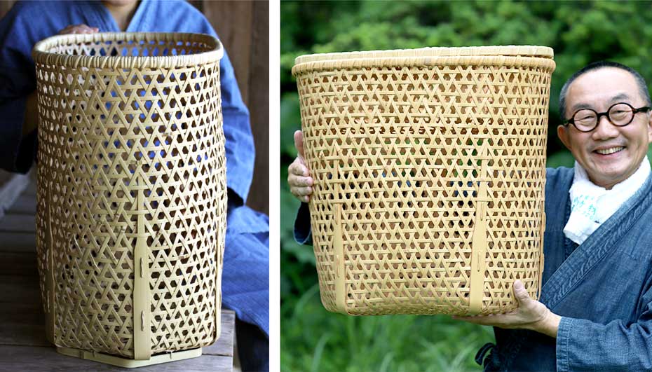 受注生産 お届けまで約6ヶ月】 極みの白竹二段洗濯籠 | 虎斑竹専門店 竹虎