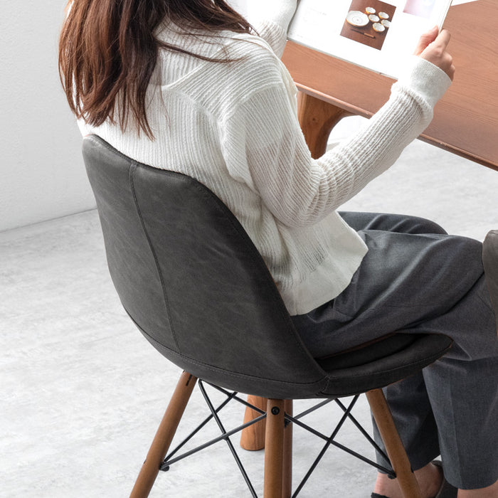 単脚］ イームズチェア クッション付 ダイニングチェア ソフトレザー