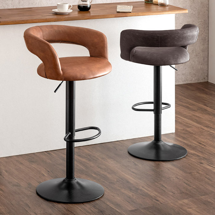 ヴィンテージ調 カウンターチェア 単品 背もたれ付き 昇降 回転