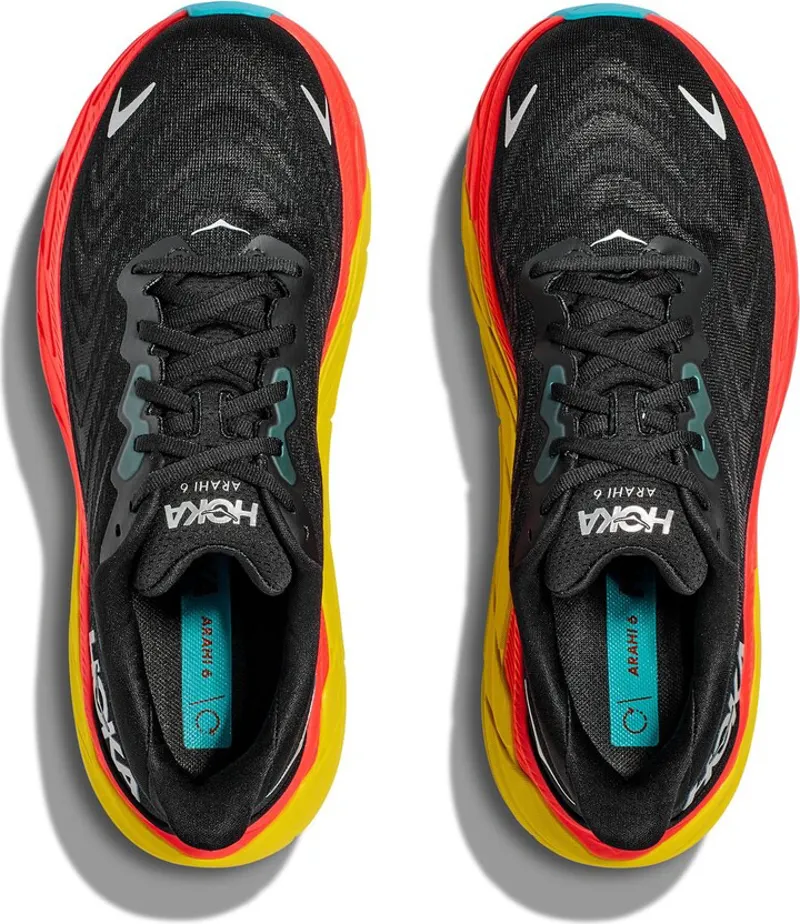 Hoka One One Arahi 6 Mens Running Shoes - Black/Flame