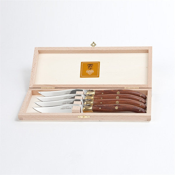 Claude Dozorme Laguiole Steak Knives - Vallernia Wood – The Happy Cook