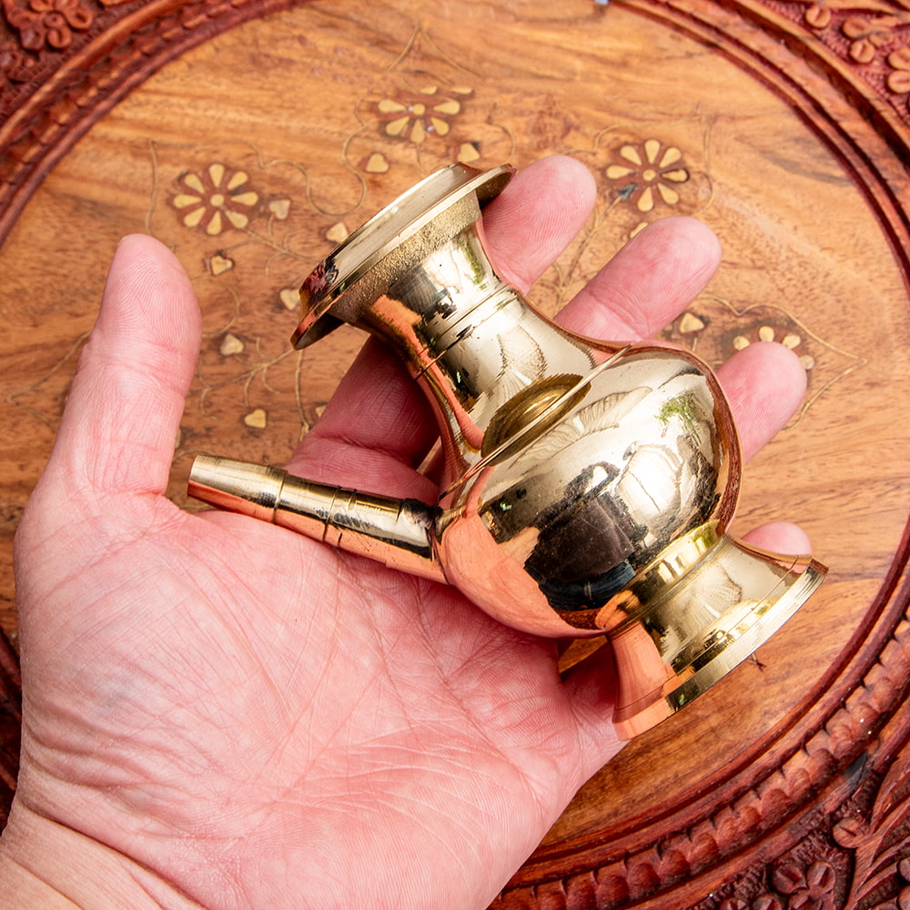 ブラス製カルワ karuwa - ネパール伝統の水差し 高さ10cm程度 の通販