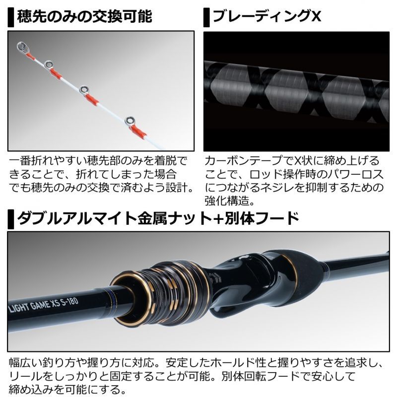 ダイワ ライトゲームXS S-180 - 上島釣具店