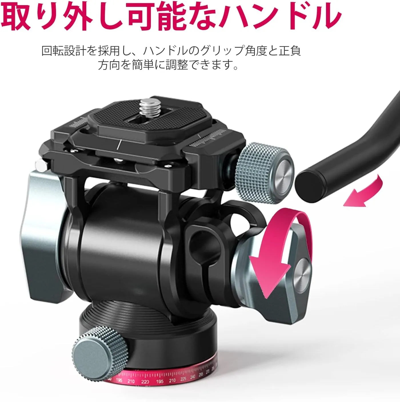 Ulanzi フルード ビデオ雲台 自由雲台 2WAY雲台 小型カメラ雲台 1/4