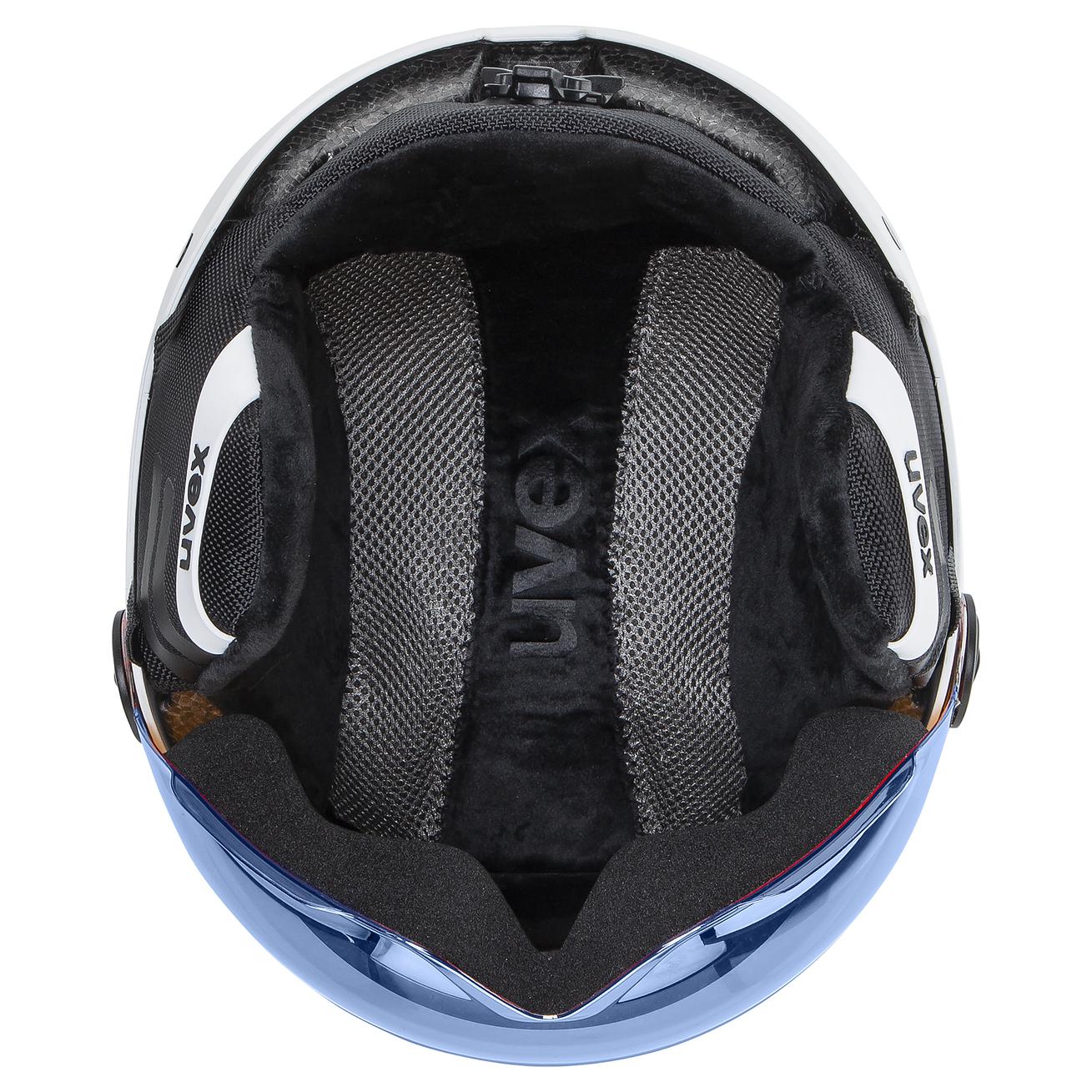 uvex rocket jr visor white - black matt mirror blue | Ski helmets