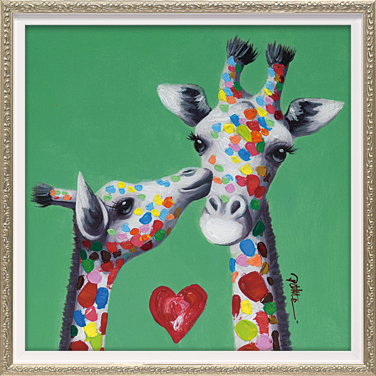 オイルペイントアート「キス ジラフ（Sサイズ）」 | ユーパワー