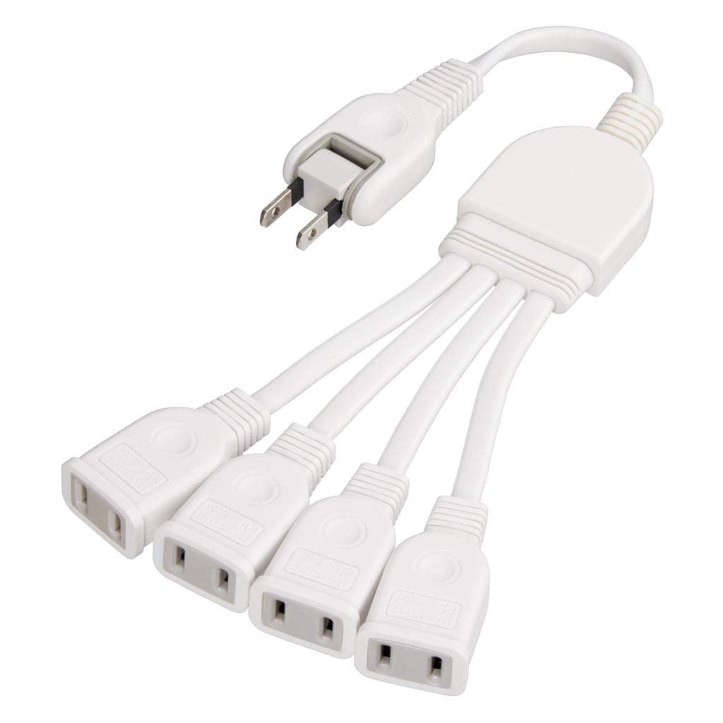 ACアダプター用4分配延長コードホワイト｜YAZAWA CORPORATION