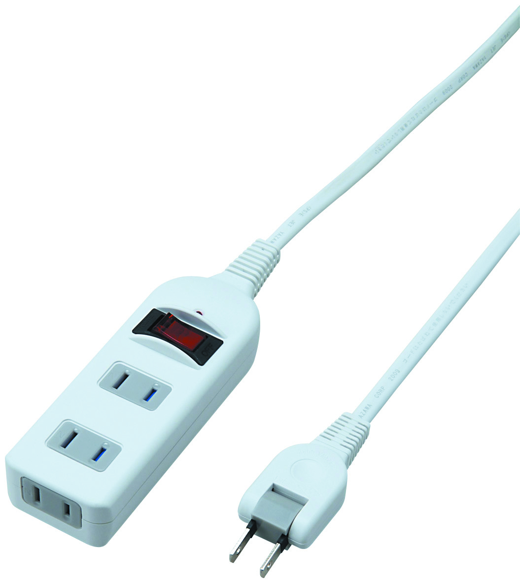 ノイズフィルター集中SW付3個口5m白｜YAZAWA CORPORATION