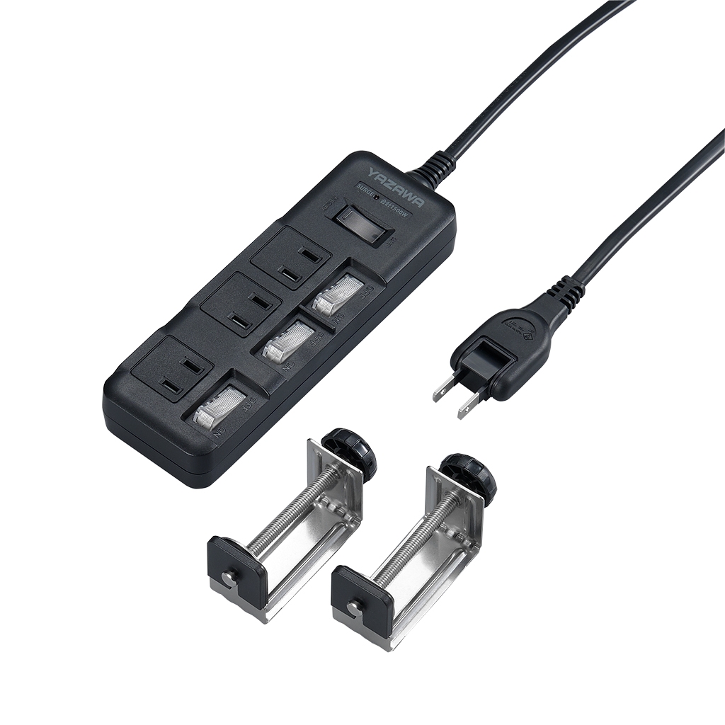 雷ガード付4個口節電タップ2mホワイト｜YAZAWA CORPORATION