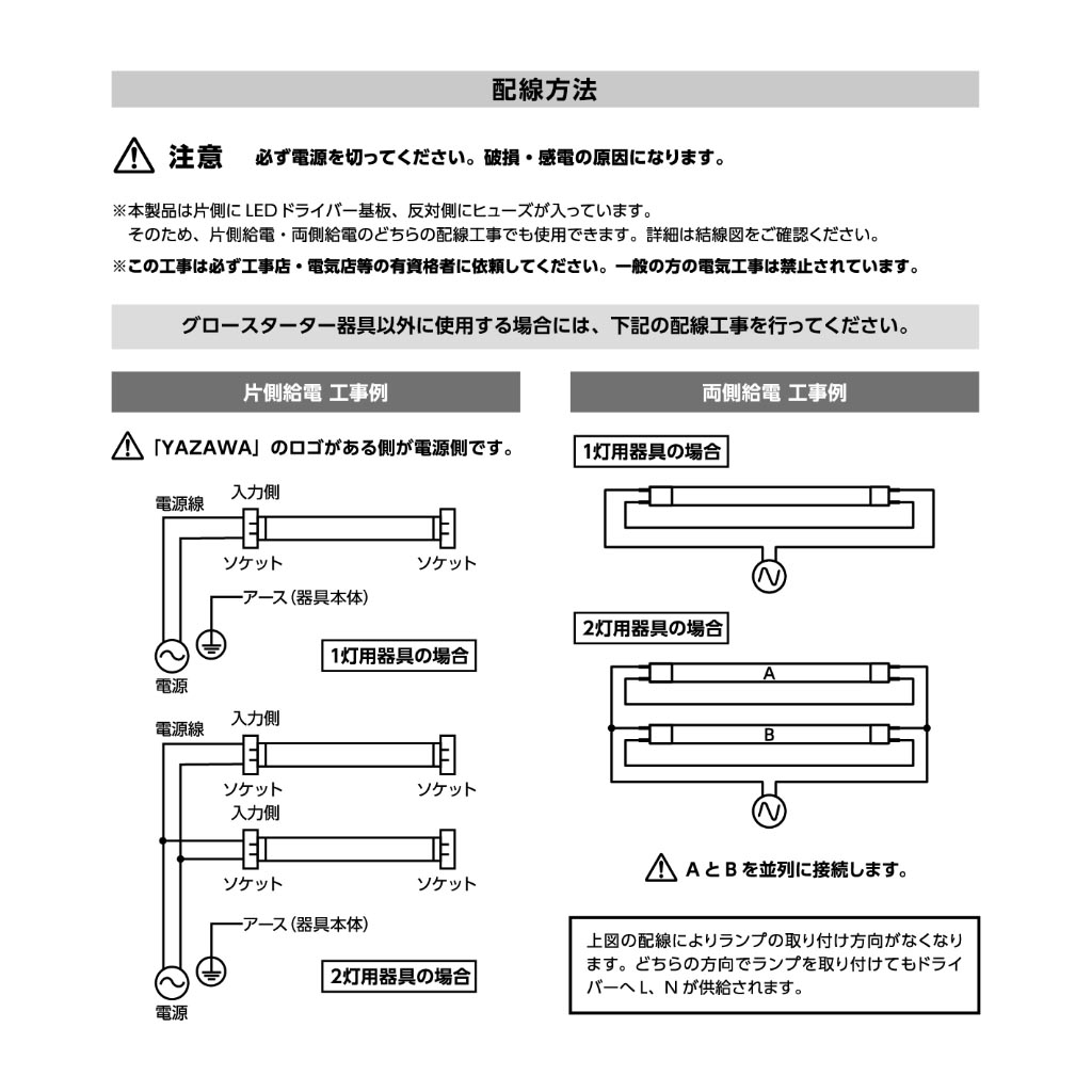 LED直管20W型 昼白色 グロー式｜YAZAWA CORPORATION