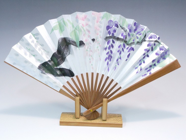 刺繍扇子（婦人用）福寿草（ふくじゅそう） | 京都扇子の山武扇舗