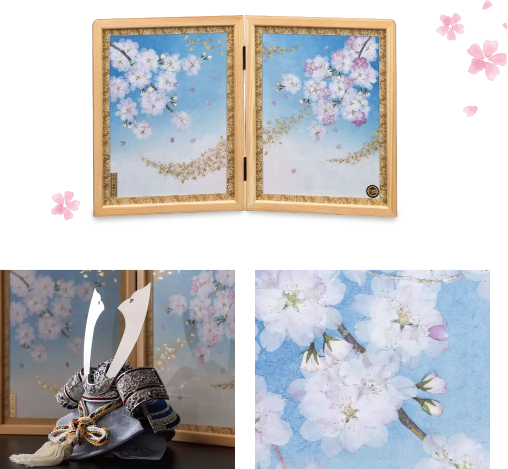 作品のご紹介 | 押し花屏風 | 人形の優玉