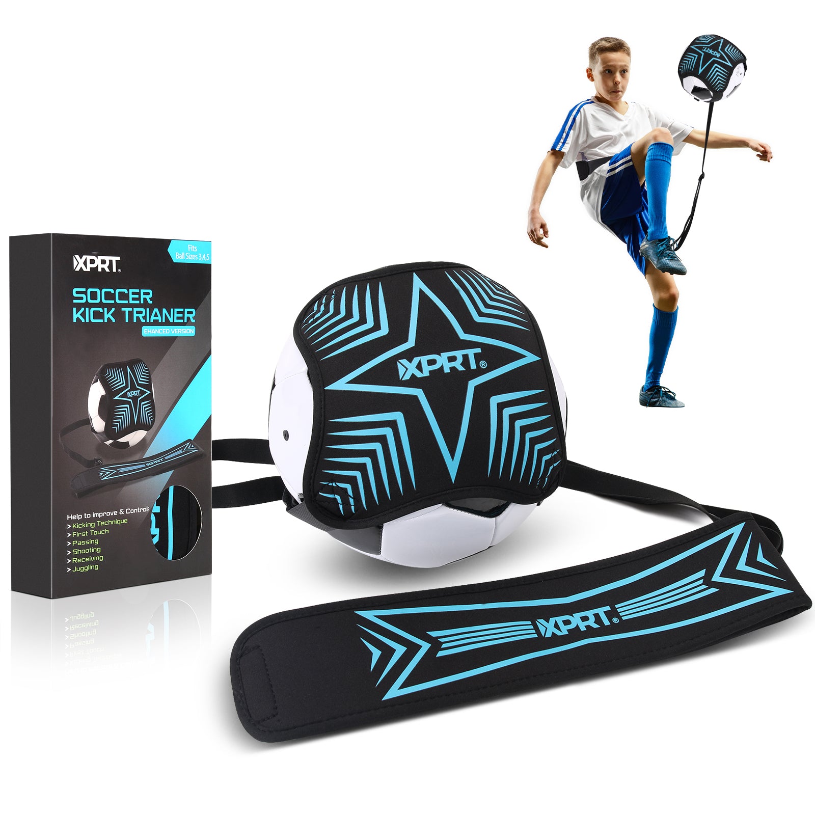 XPRT Soccer Kick Trainer | Adjustable Solo Soccer Training Belt