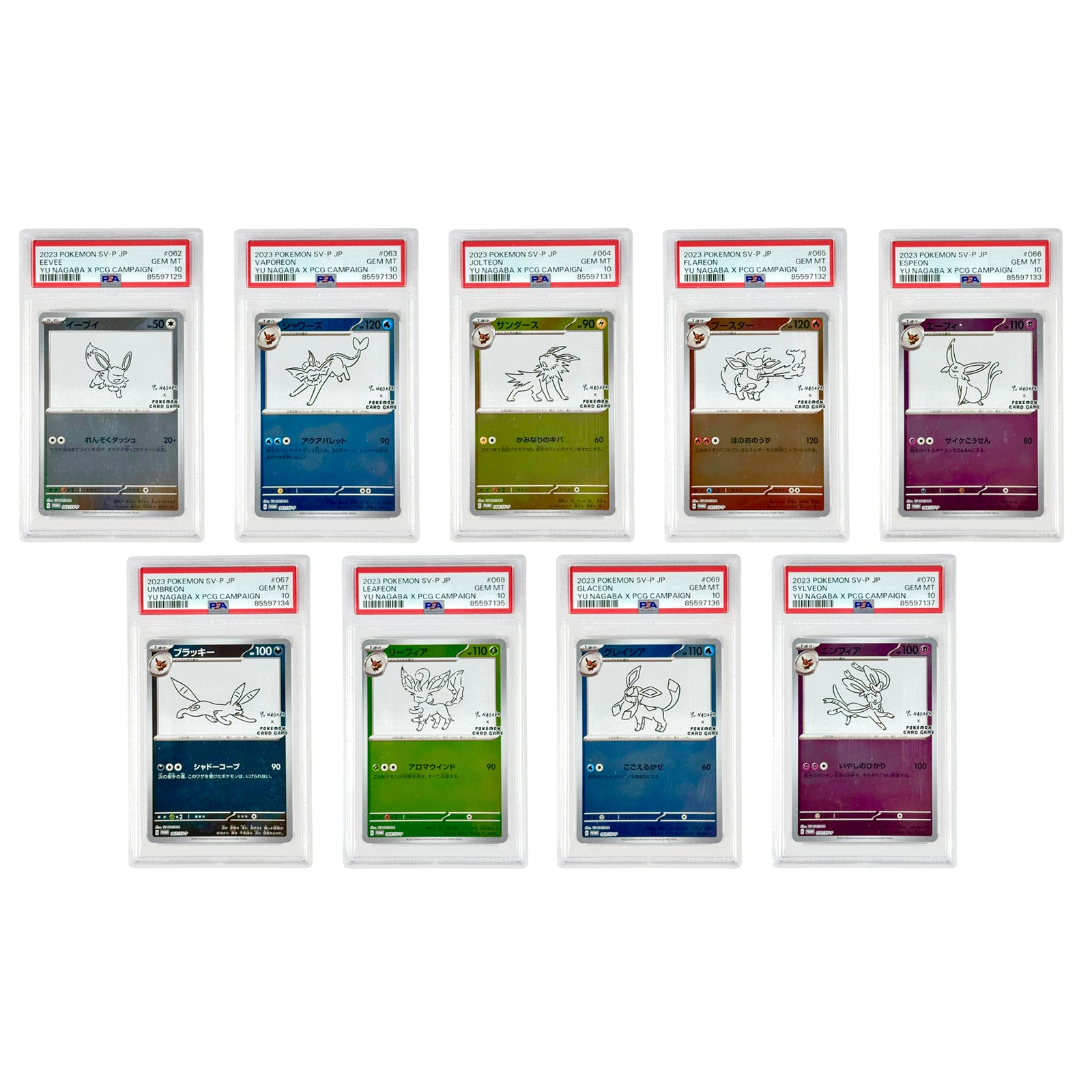 Set of 9 Yu Nagaba x PCG Campaign 2023 Pokemon Japanese Promo
