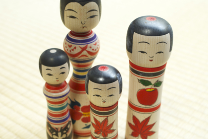 取扱終了】長谷川優志工人 3寸フラフープこけし/青森津軽系こけし