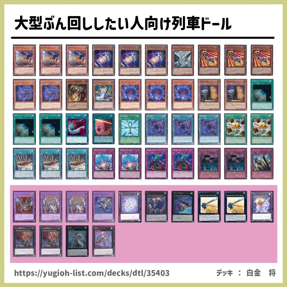 大型ぶん回ししたい人向け列車ドール遊戯王デッキレシピ機械族【ビート